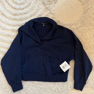 Beyond Yoga Navy Cowl Neck Sweater/ Matching Pants